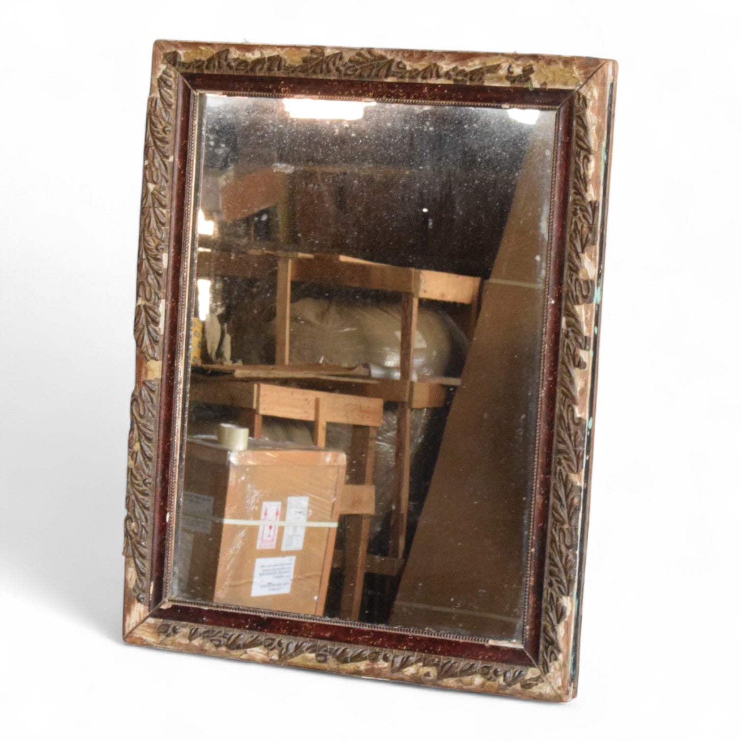 Vintage Indian Recycled Teak Wood Mirror