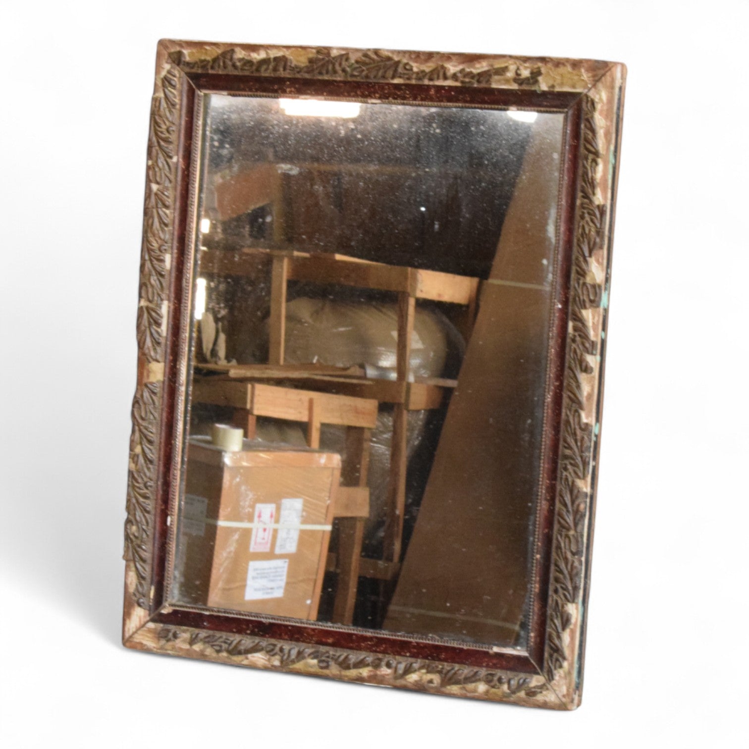 Vintage Indian Recycled Teak Wood Mirror