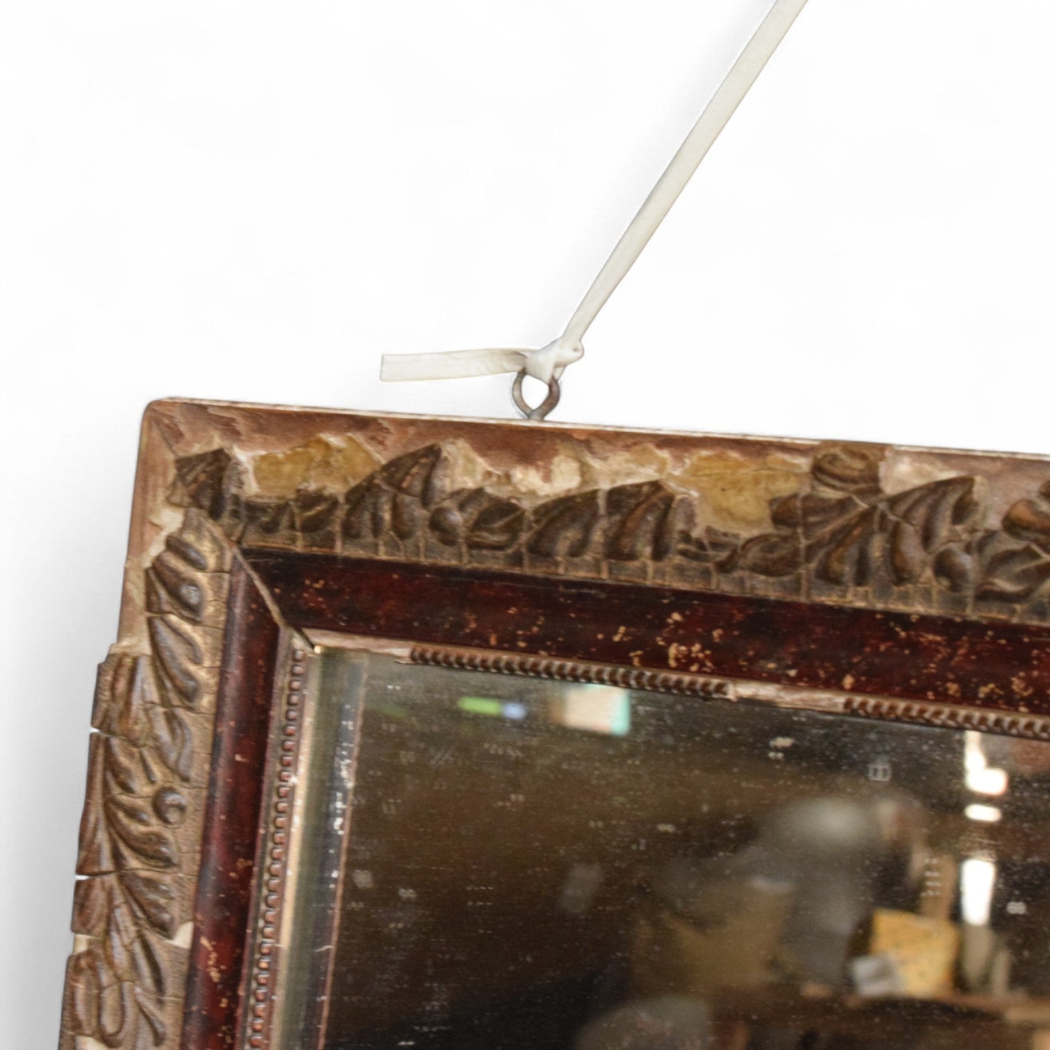 Vintage Indian Recycled Teak Wood Mirror