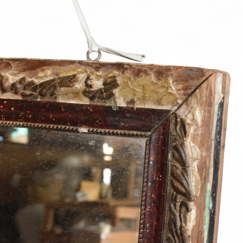 Vintage Indian Recycled Teak Wood Mirror