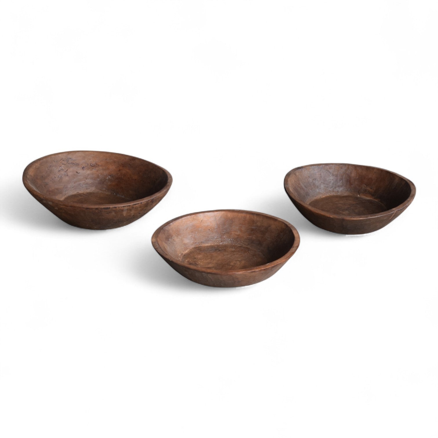Vintage Indian Teak Wooden Bowls