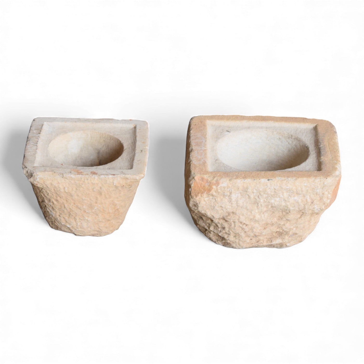 Antique Indian Hand Carved Stone Bowls