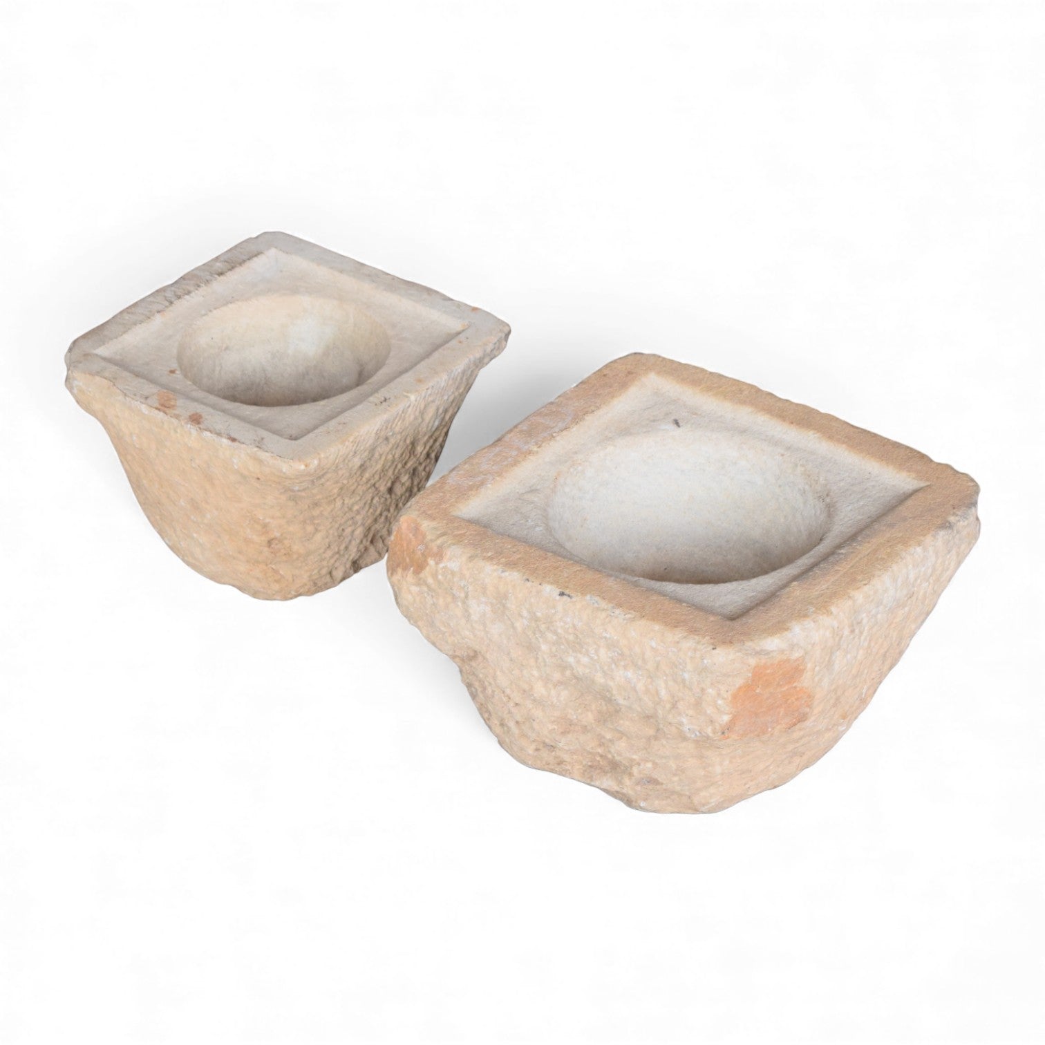 Antique Indian Hand Carved Stone Bowls