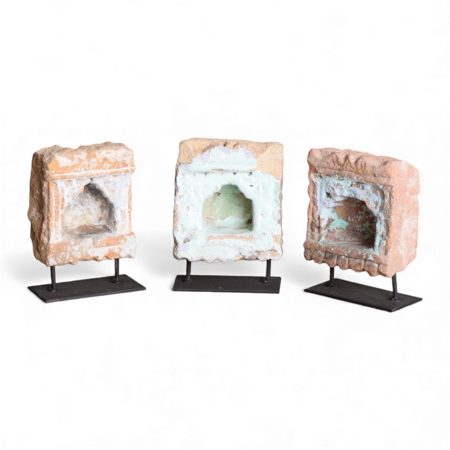 Vintage Indian Limestone Alla on Stand