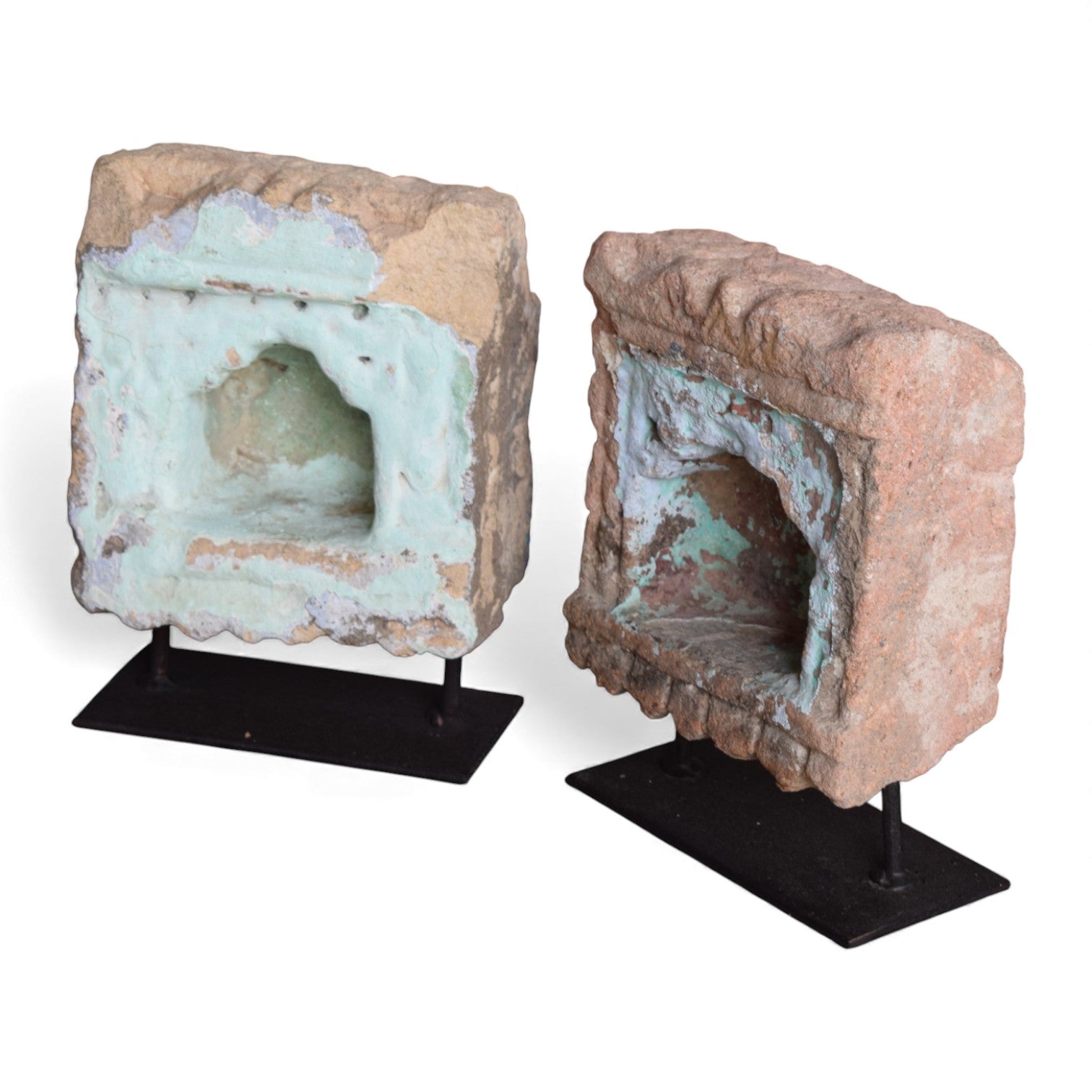 Vintage Indian Limestone Alla on Stand