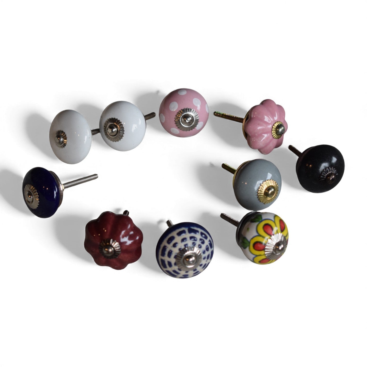 Ceramic Cabinet Knobs – Assorted Colours & Designs