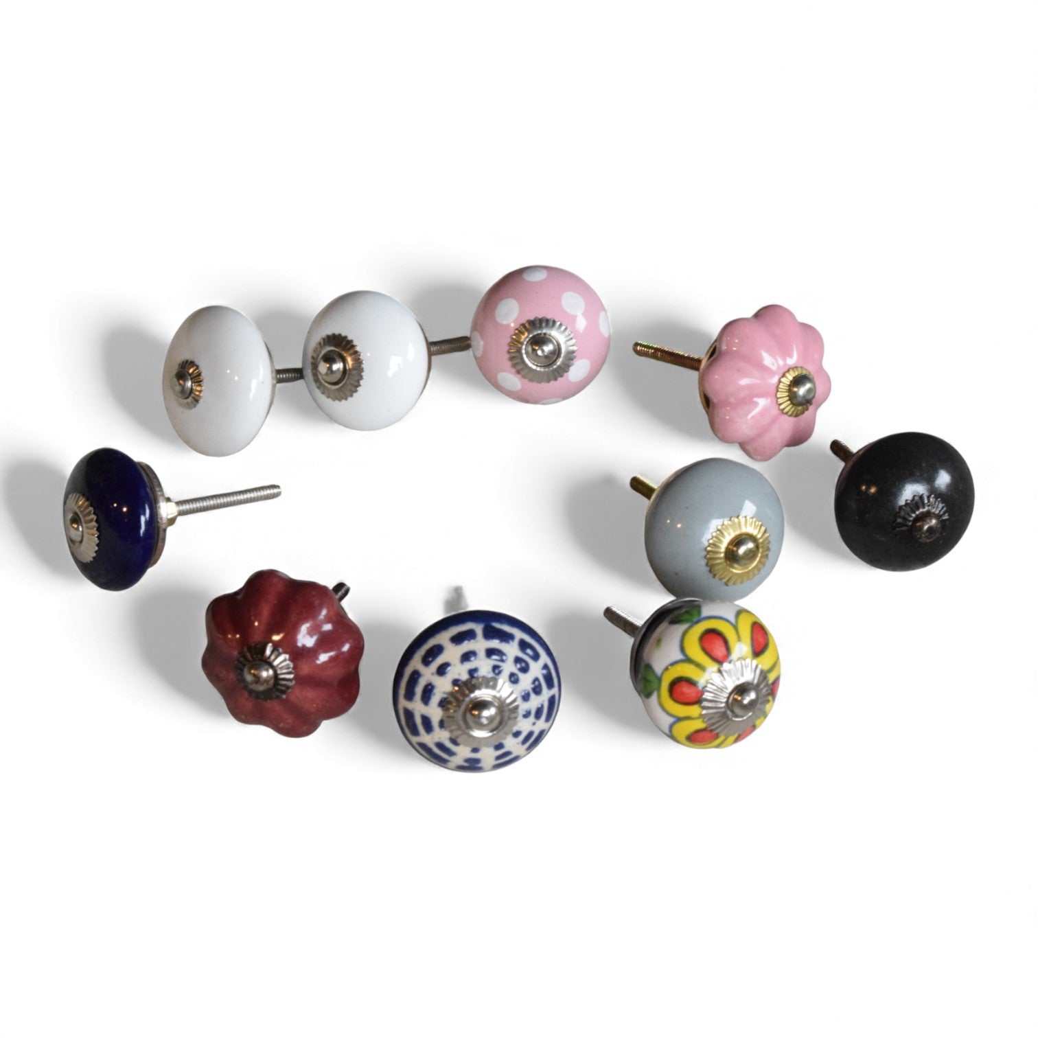 Ceramic Cabinet Knobs – Assorted Colours & Designs