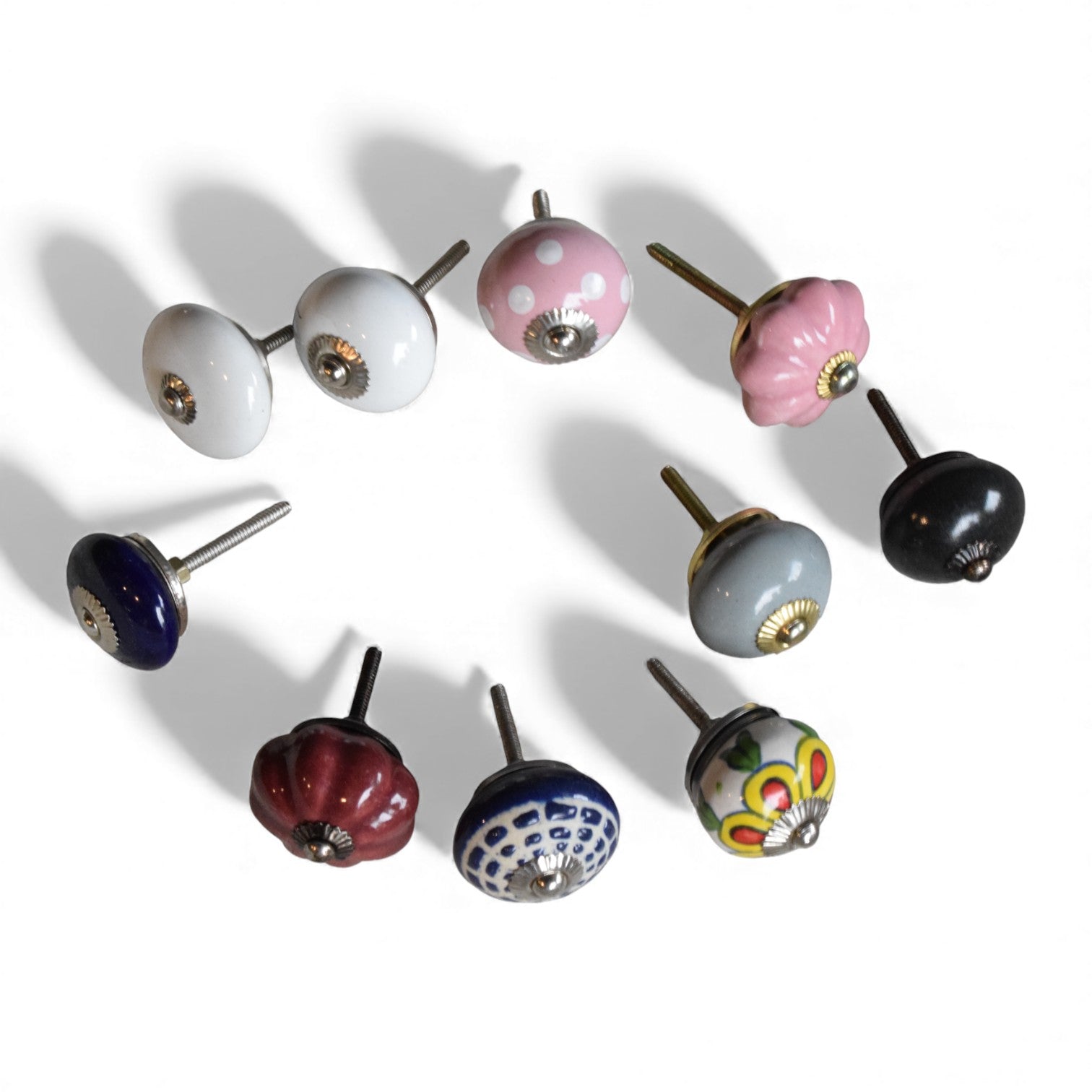 Ceramic Cabinet Knobs – Assorted Colours & Designs