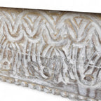 Hand-Carved Whitewashed Wooden Console Table with Shelf