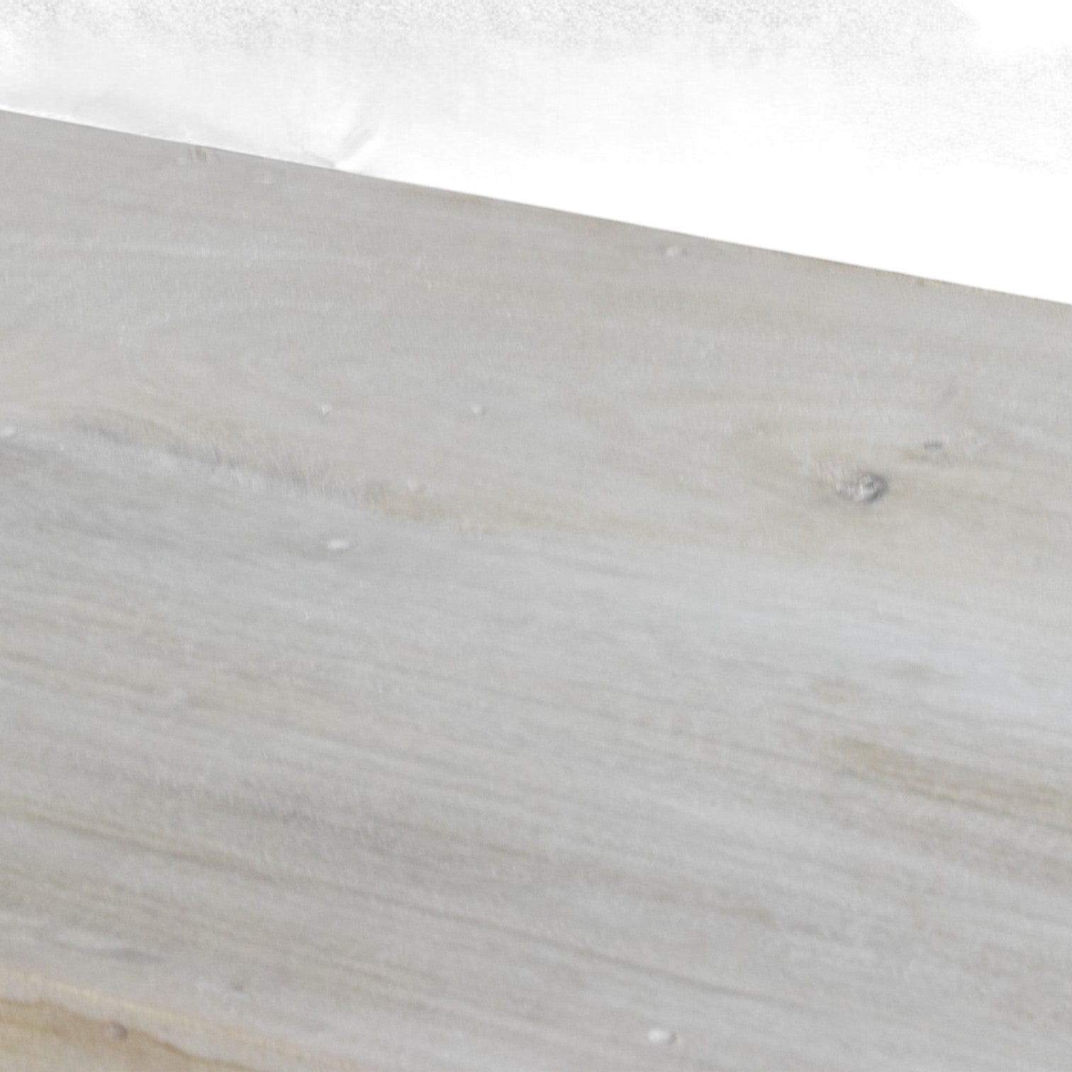 Hand-Carved Whitewashed Wooden Console Table with Shelf