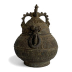 Vintage Indian Brass Peacock Lidded Vessel