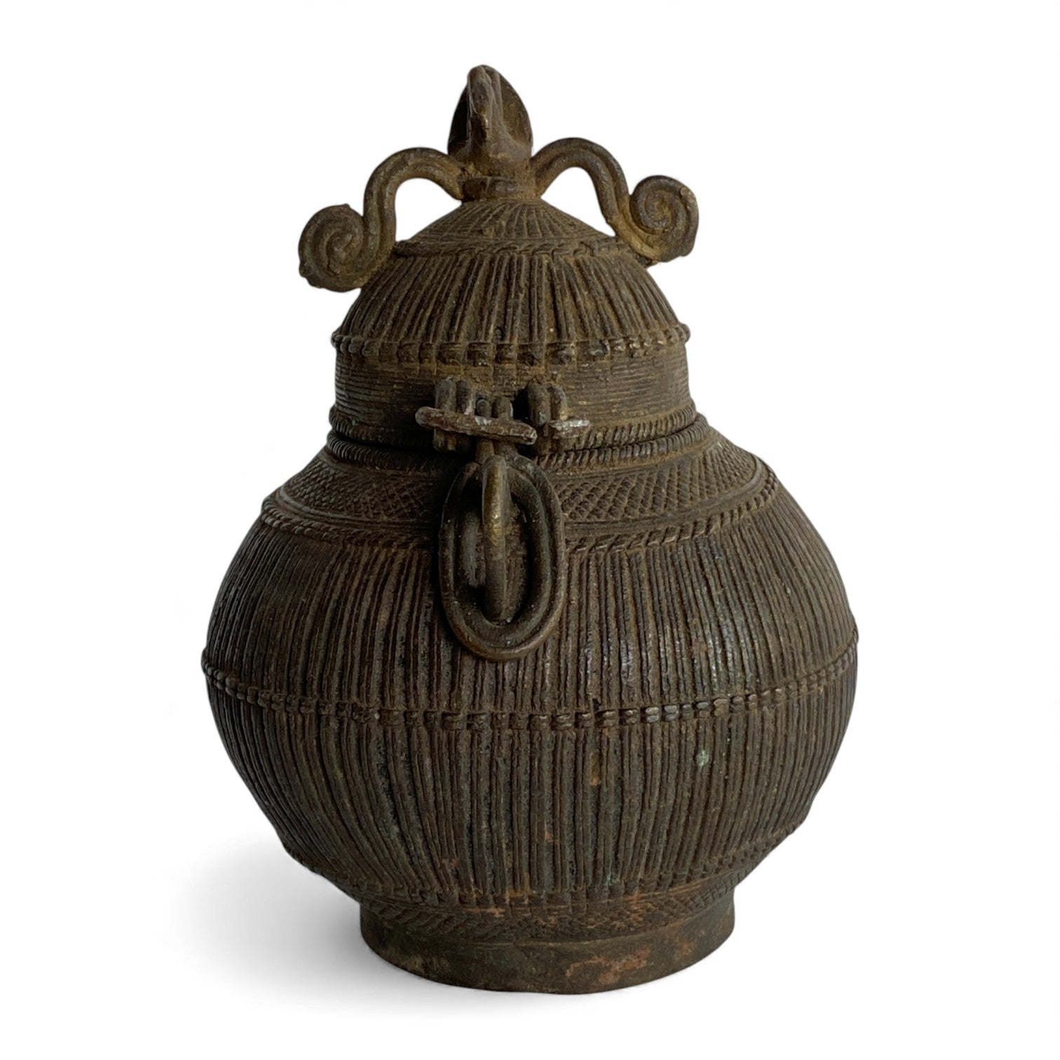 Vintage Indian Brass Lidded Water Pot (Kalash / Lota)