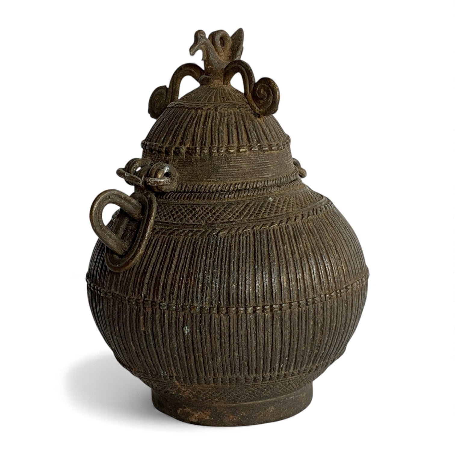 Vintage Indian Brass Lidded Water Pot (Kalash / Lota)
