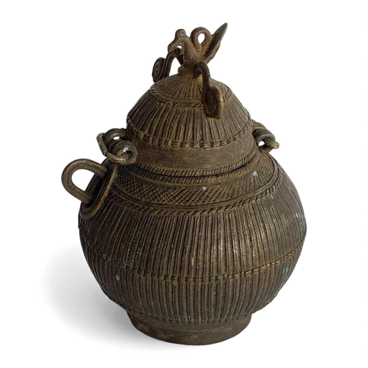 Vintage Indian Brass Lidded Water Pot (Kalash / Lota)