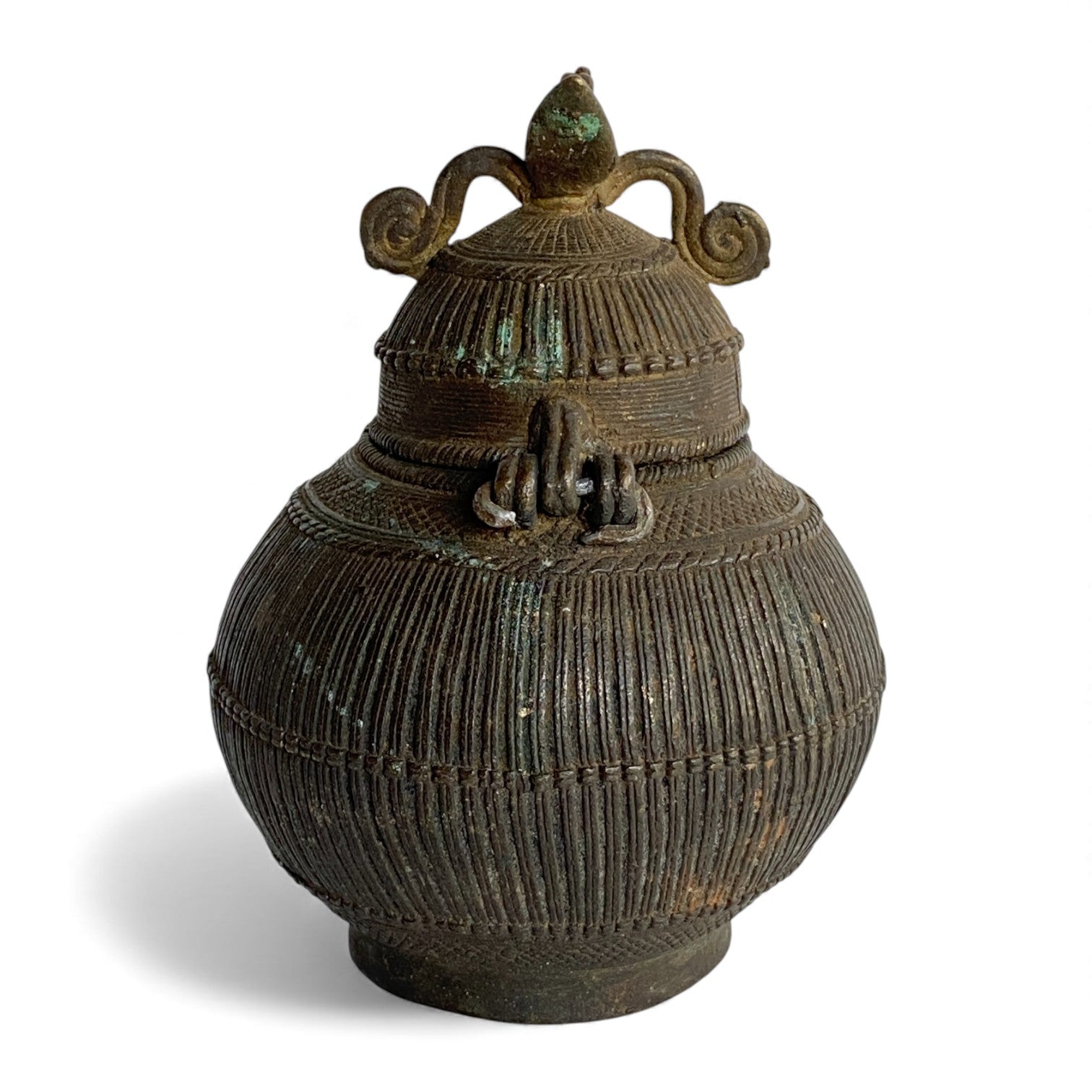 Vintage Indian Brass Lidded Water Pot (Kalash / Lota)