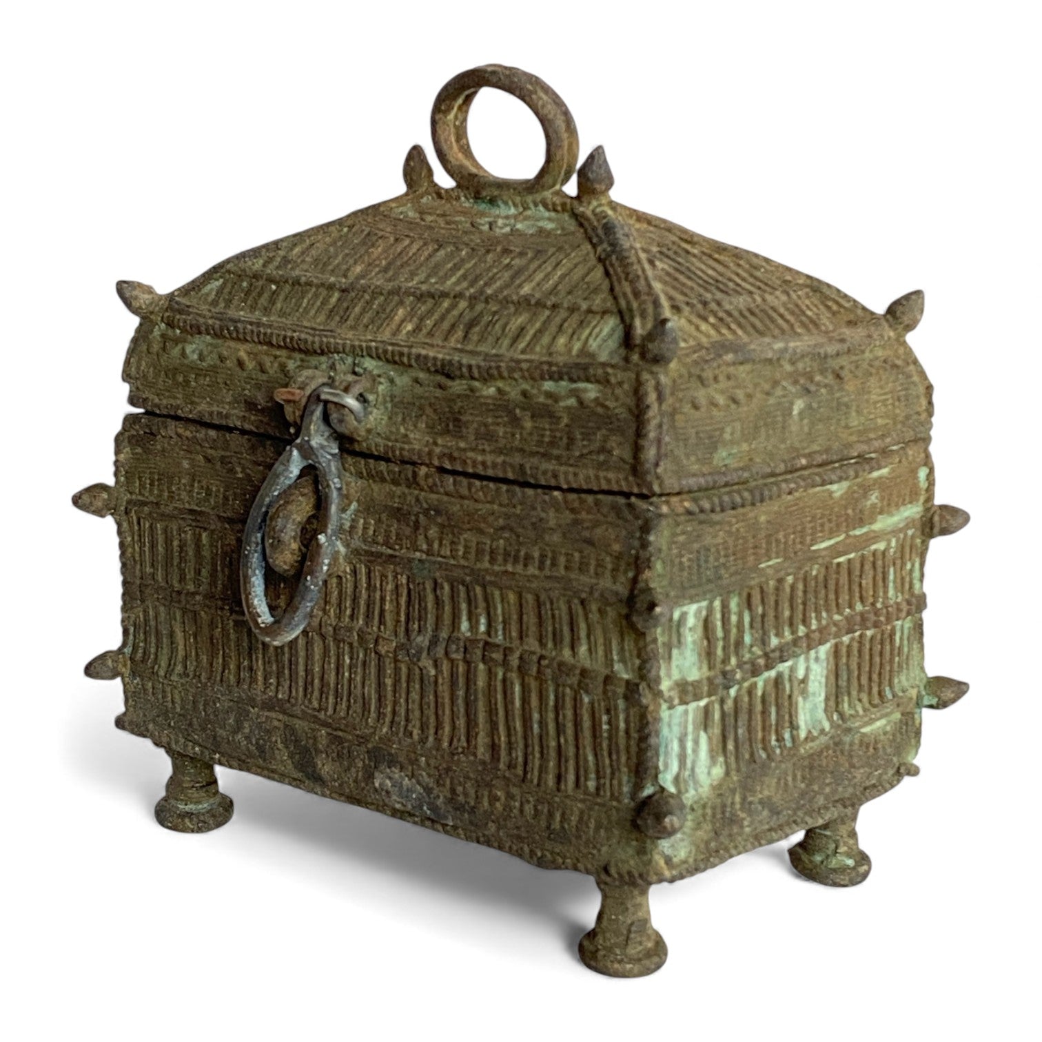 Vintage Indian Brass Betel Box / Jewellery Casket