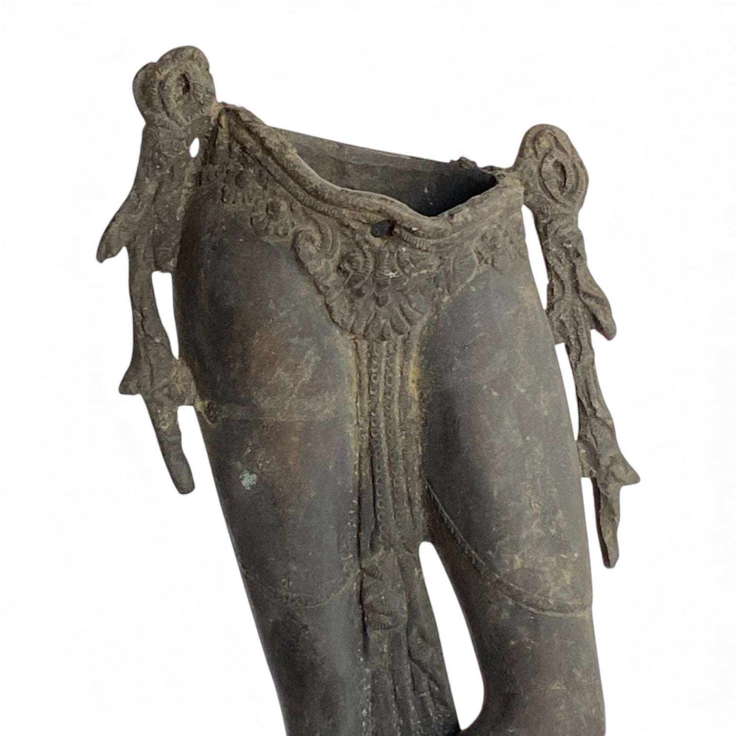 Antique Indian Bronze Deity Fragment Sculpture