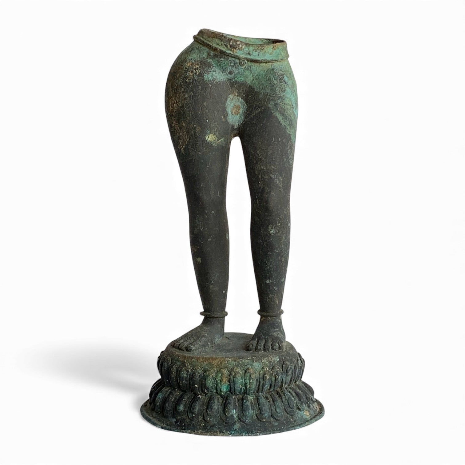 Vintage Indian Brass Deity Fragment on Lotus Base