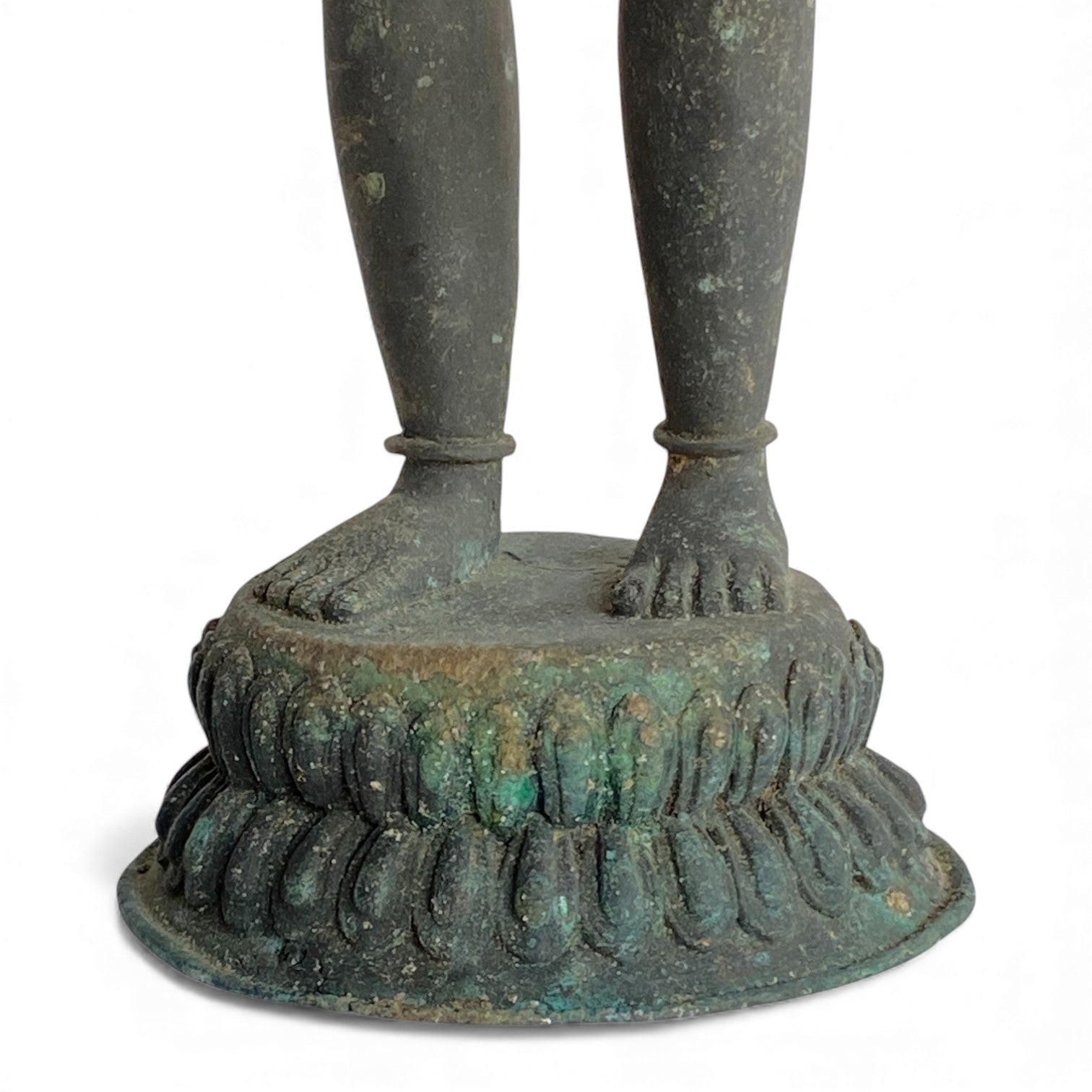 Vintage Indian Brass Deity Fragment on Lotus Base