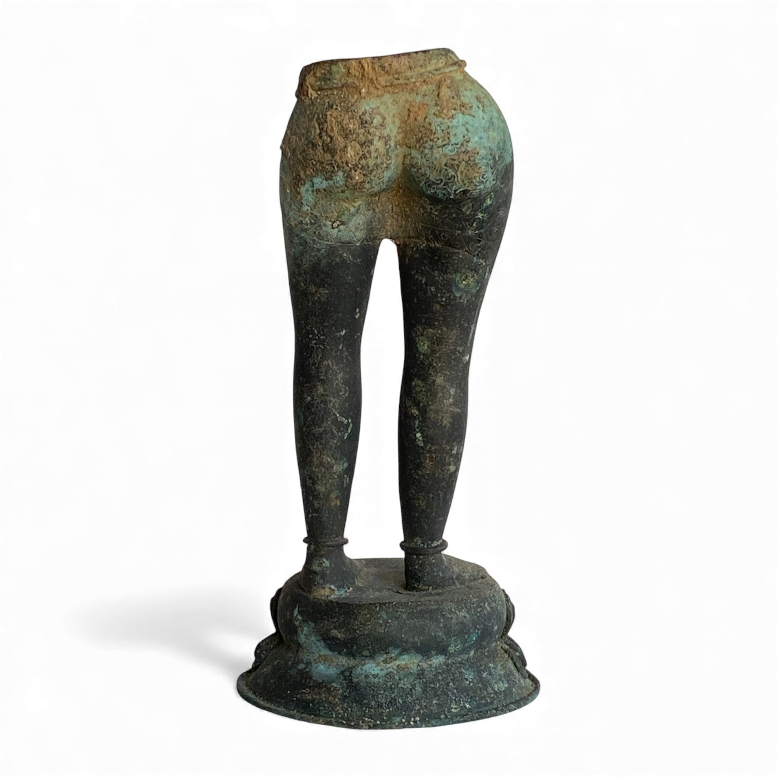 Vintage Indian Brass Deity Fragment on Lotus Base