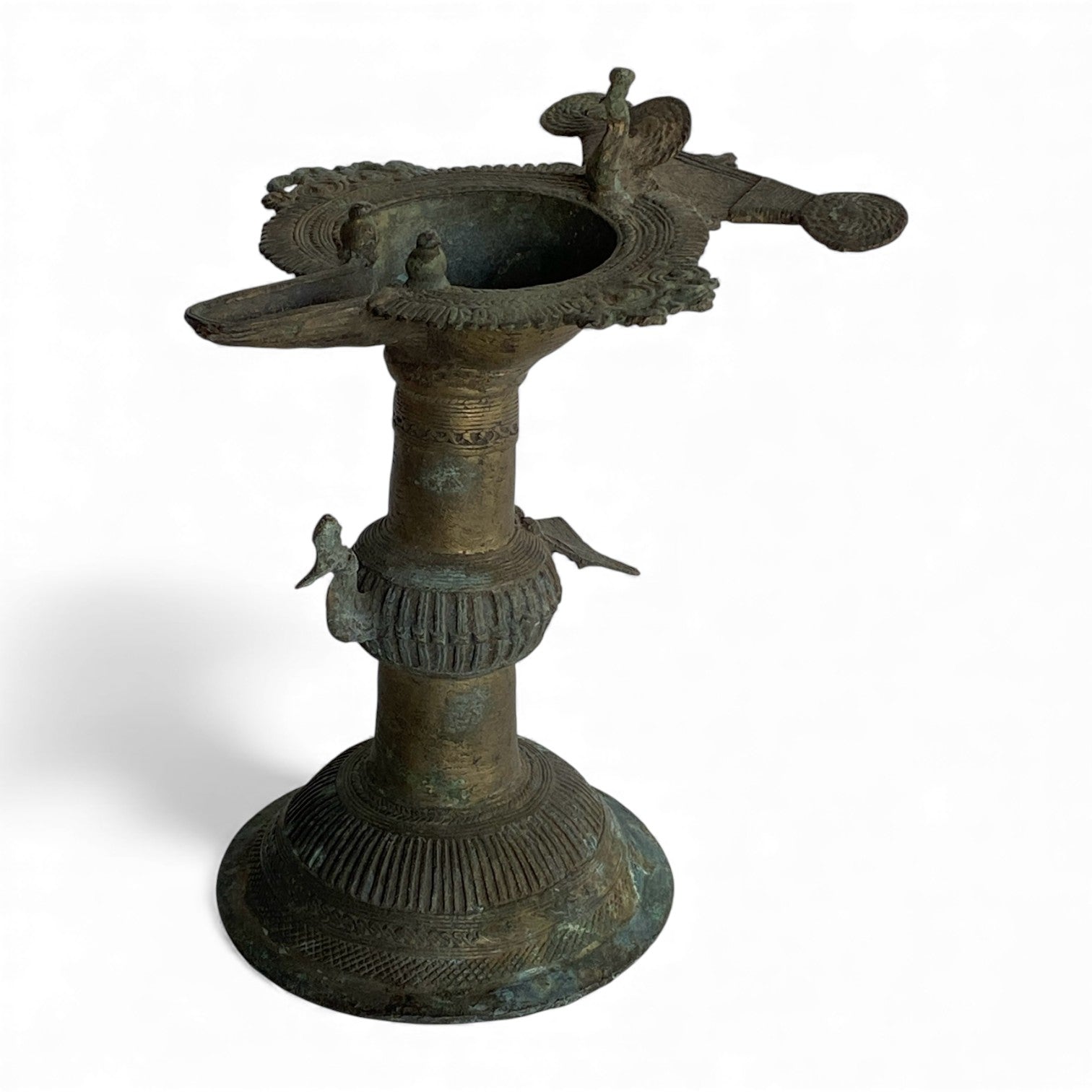Vintage Indian Brass Temple Oil Lamp (Deepam) – Age Unknown