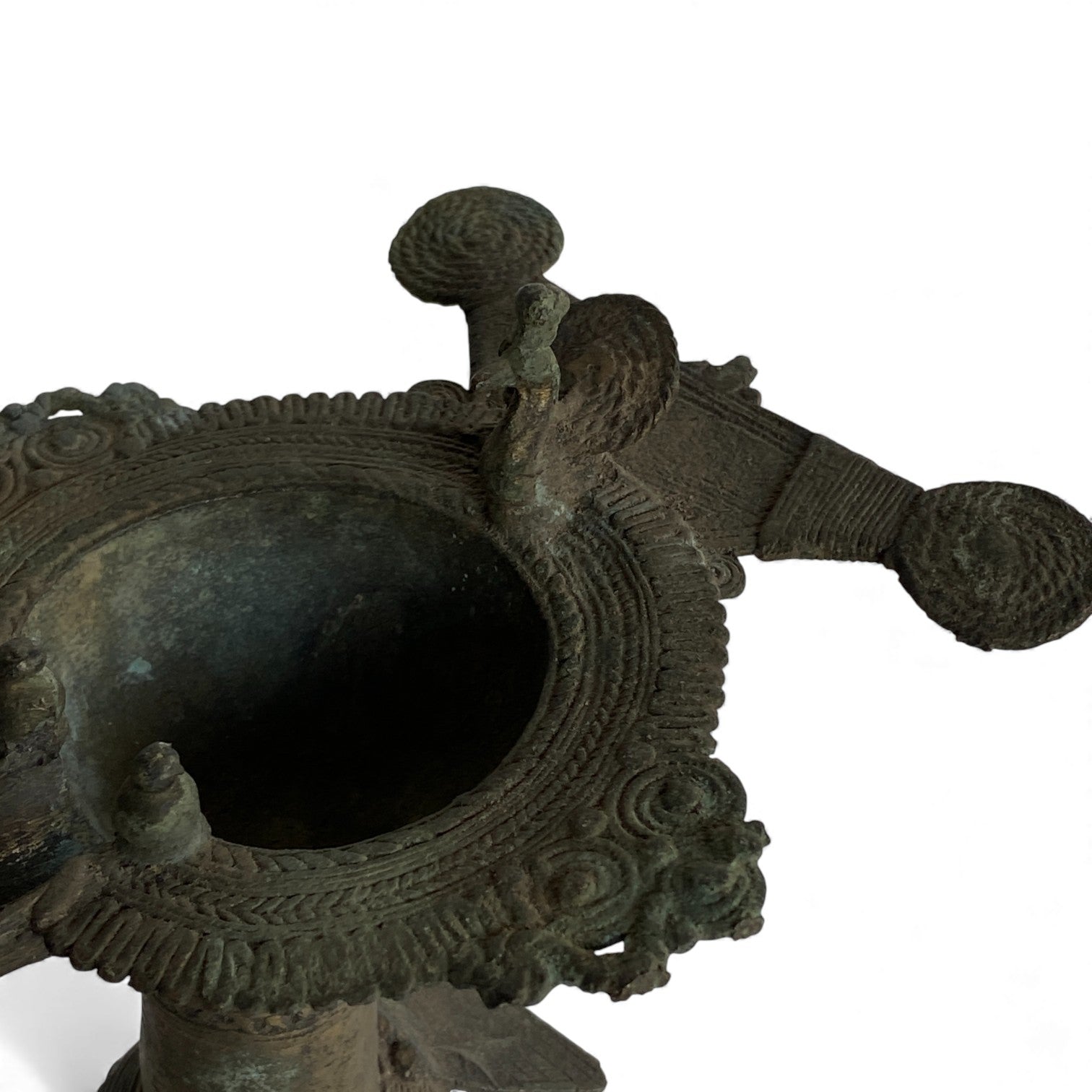 Vintage Indian Brass Temple Oil Lamp (Deepam) – Age Unknown