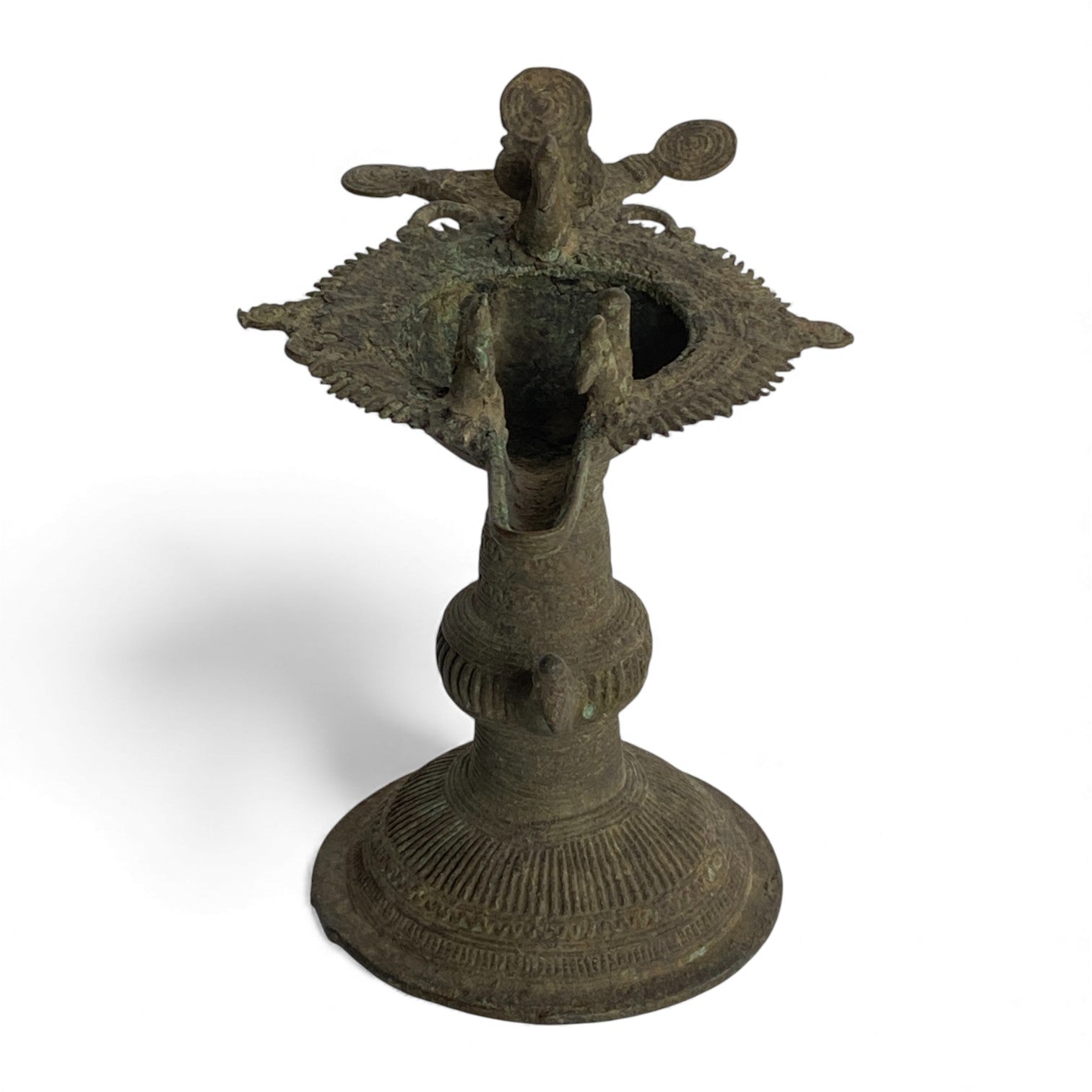 Vintage Indian Brass Bird Motif Oil Lamp – Age Unknown