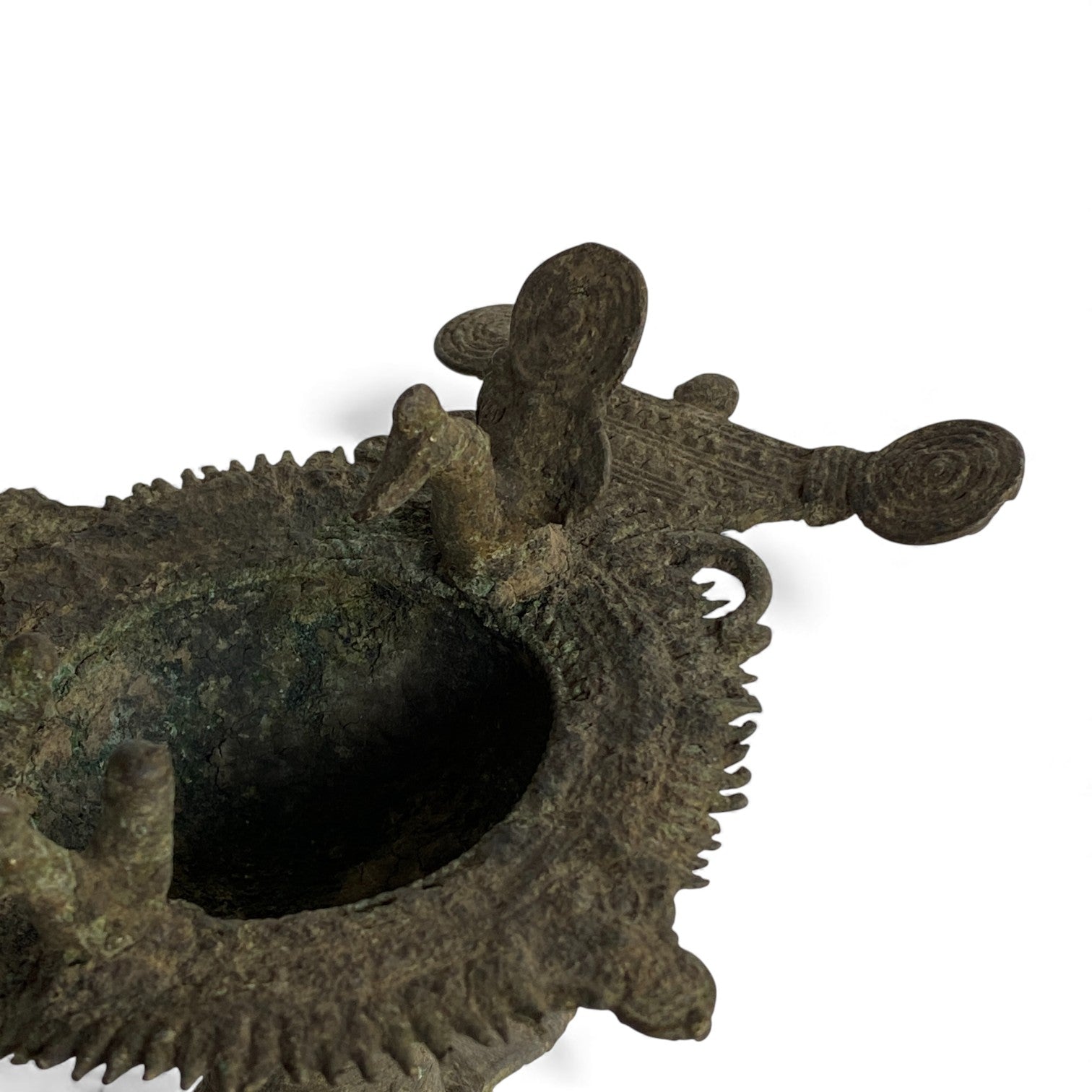 Vintage Indian Brass Bird Motif Oil Lamp – Age Unknown