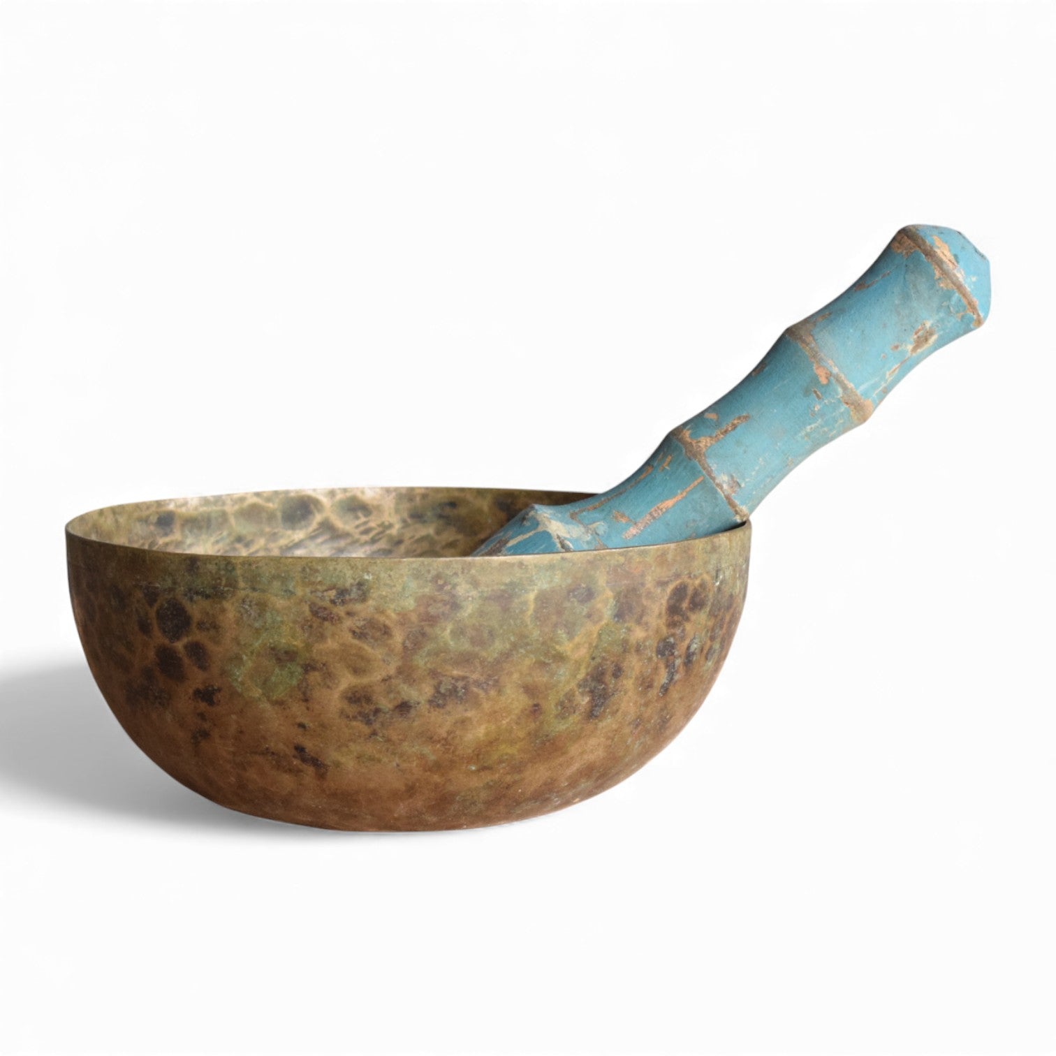 Material: BrassVintage Tibetan Brass Singing Bowl – Nepal – Age Unknown