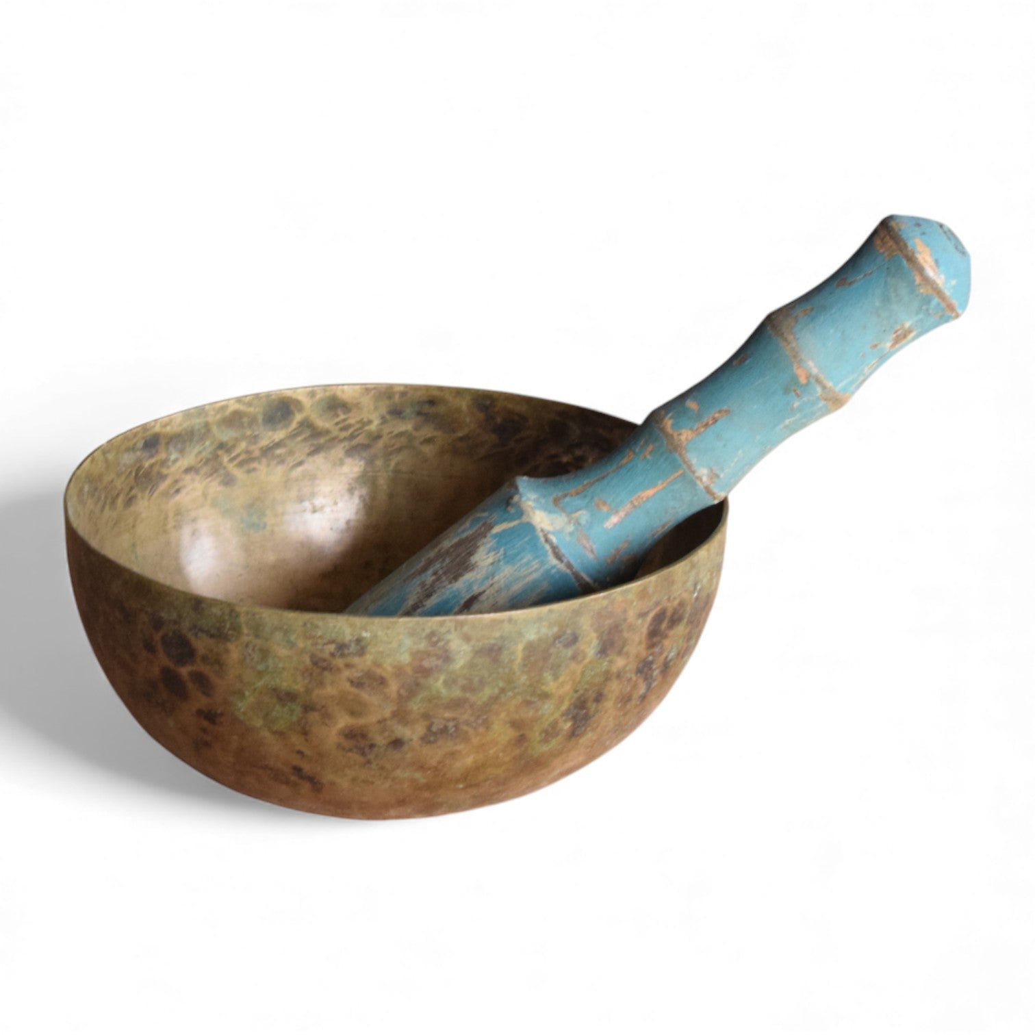 Material: BrassVintage Tibetan Brass Singing Bowl – Nepal – Age Unknown