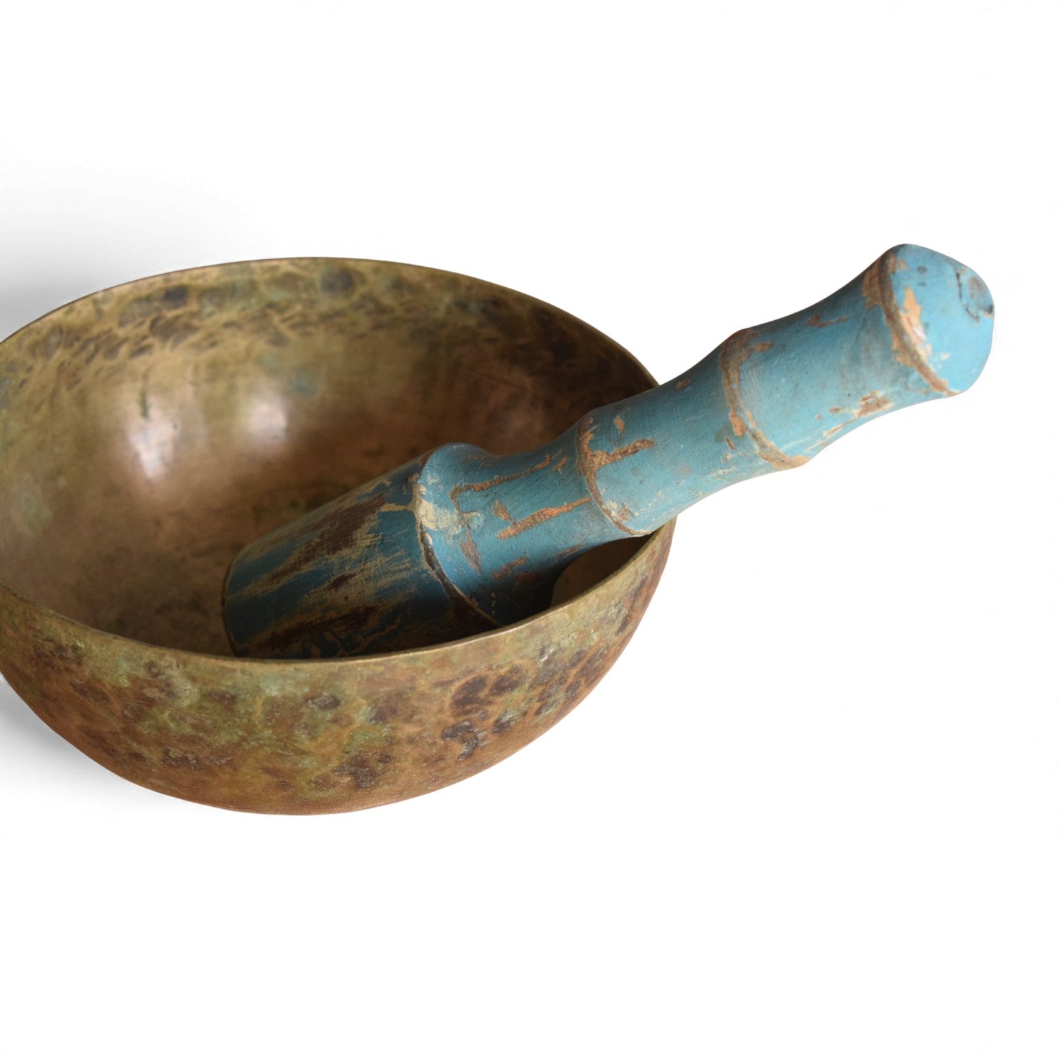 Material: BrassVintage Tibetan Brass Singing Bowl – Nepal – Age Unknown